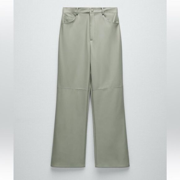 Zara Pants - NWOT ZARA FAUX LEATHER STRAIGHT LEG PANTS